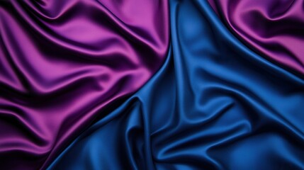 Obraz premium Rich Purple and Blue Satin Fabric Drapery