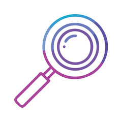 Gradient Magnifying Glass Outline Icon, Stylized outline icon of a magnifying glass, symbolizing search, inspection, and exploration in a modern design.
