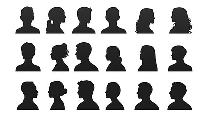 Creative silhouette collection highlighting diverse human profiles and identities image