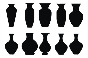 Vase Silhouette Bundle Set, Flower vase silhouette, Pottery Silhouette