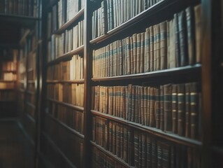 antique library wall brimming with ancient books and manuscripts, warm lighting casting a nostalgic glow, inviting scholarly exploration and appreciation of history's literary treasures