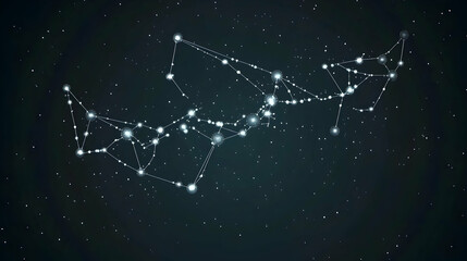 A constellation of stars in a dark night sky.