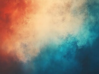 Fototapeta premium blurred abstract gradient background featuring a harmonious blend of blue, teal, red, beige, and orange tones, creating a warm, inviting texture for design use