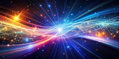 Naklejka premium Cosmic Dance of Light and Stardust, Abstract, Space, Galaxy