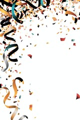 Colorful confetti and ribbon celebration background for festive events