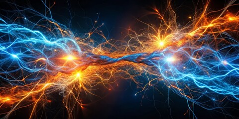 The Collision of Fire and Ice, Abstract, Energy, Light ,abstract, energy, light