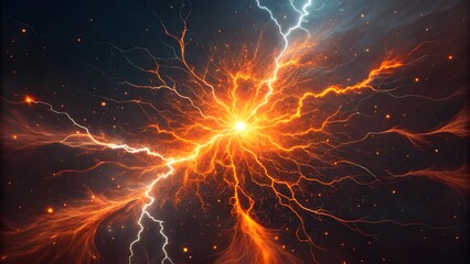 Abstract Energy Shock Explosion with Vibrant Orange Sparks
Dynamic Energy Burst with Orange Spark Explosion Effect
