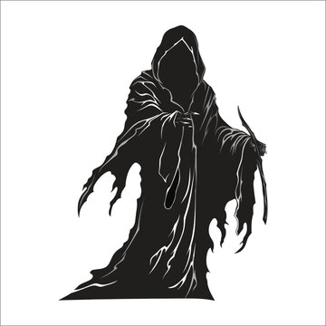 recommend clip art: Grim Reaper Silhouette  on a White background
