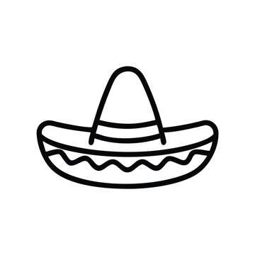 recommend clip art: Sombrero Hat Outline Icon, Black and white outline icon of a traditional sombrero hat with decorative patterns, symbolizing Mexican culture and festive celebrations.
                    