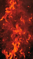 Abstract background of fiery orange and red flames dancing and flickering, blazing