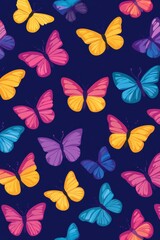 Obraz premium Vibrant butterflies in a dark night sky