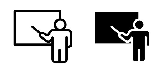 Teaching icon symbol collection on white background.