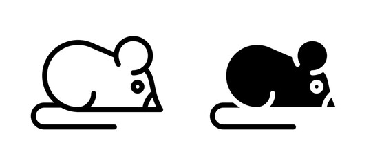 Rat icon symbol collection on white background.