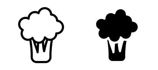 Broccoli icon symbol collection on white background.