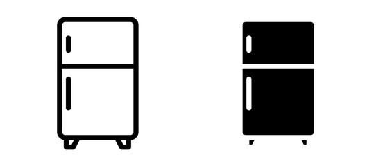 Fridge icon symbol collection on white background.