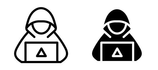 Hacker icon symbol collection on white background.