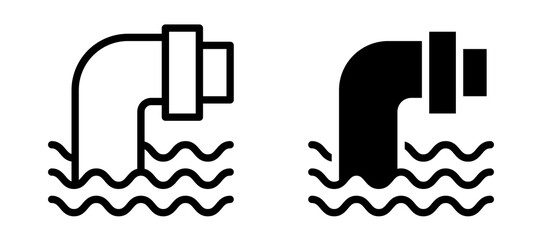 Waste water icon symbol collection on white background.