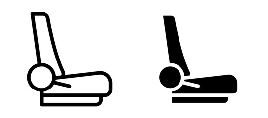 Car seat icon symbol collection on white background.