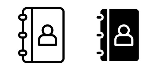 Contact book icon symbol collection on white background.