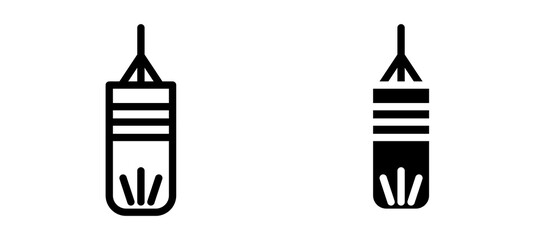 Punching bag icon symbol collection on white background.