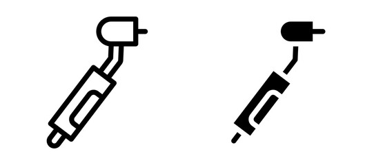 Dental drill icon symbol collection on white background.