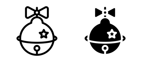 Jingle bell icon symbol collection on white background.