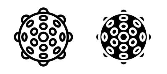 Massage ball icon symbol collection on white background.