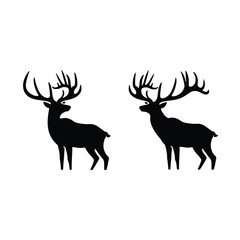 Deer, elk silhouette vector illustration 