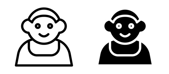 Baby boy icon symbol collection on white background.