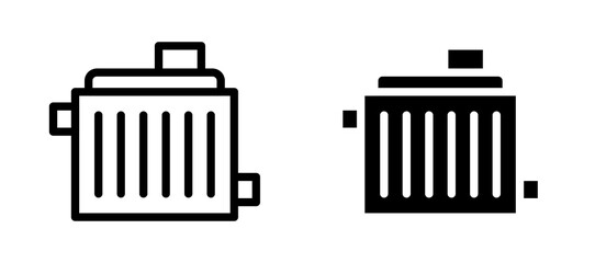 Car radiator icon symbol collection on white background.
