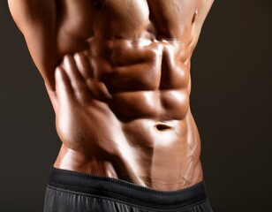 Fototapeta premium Muscular Male Abdomen with Sculpted Abs