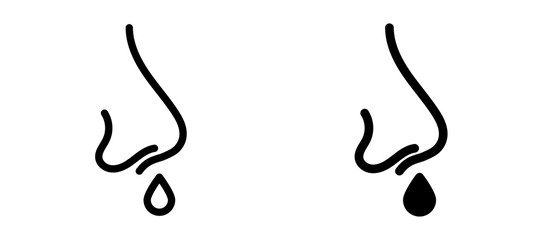Runny nose icon symbol collection on white background.