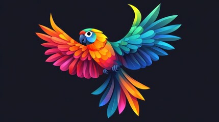 Obraz premium Vibrant Parrot in Flight