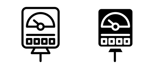 Meter icon symbol collection on white background.