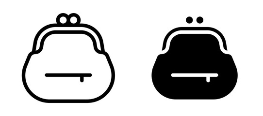 Woman purse icon symbol collection on white background.