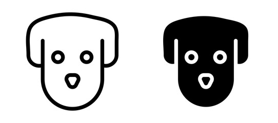 Little puppy icon symbol collection on white background.