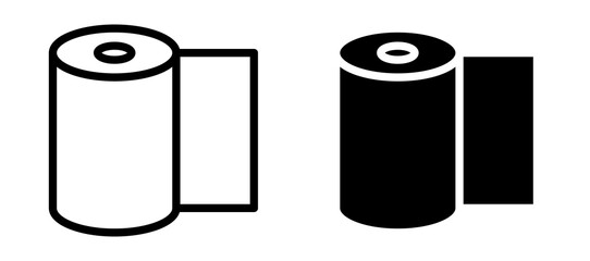 Foil roll icon symbol collection on white background.