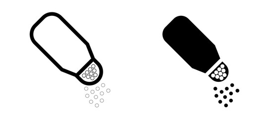 Pepper shaker icon symbol collection on white background.