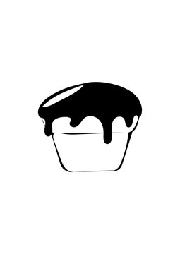 black cupcake with dripping frosting