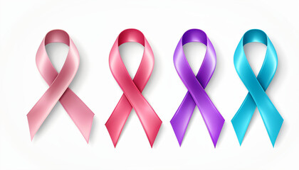 ness ribbon different color set closeup isolated on white background. International Day of cancer, World Cancer Day. Design template for graphics_00001_