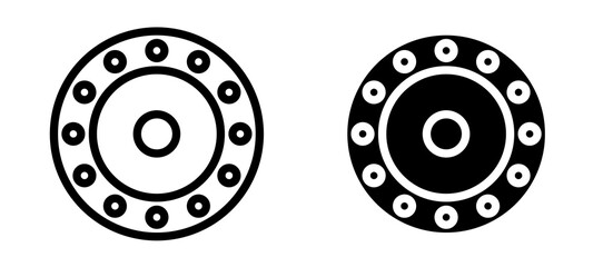 Car bearing icon symbol collection on white background.