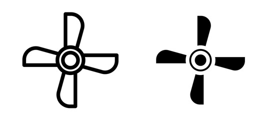 Boat screw icon symbol collection on white background.