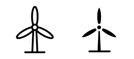 Eolic energy icon symbol collection on white background.