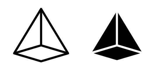 Prism icon symbol collection on white background.