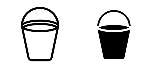Water bucket icon symbol collection on white background.