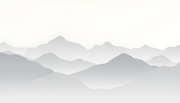 An abstract nature vector illustration featuring minimal landscape art with soft, flowing lines representing mountains. The light grey background enhances the simplicity and elegance of the design - Powered by Adobe