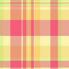 Canvas tartan vector texture, network check background plaid. School fabric pattern seamless textile in red and yellow colors.