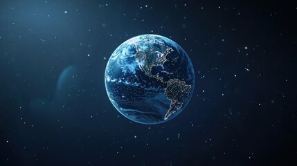 Obraz premium A realistic 3D globe rotating slowly in space, showcasing the Earth's continents and oceans with stunning detail.
