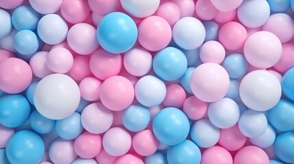 Vibrant Pink and Blue Spheres Abstract Background. 3D Rendered Geometric Shapes for Design