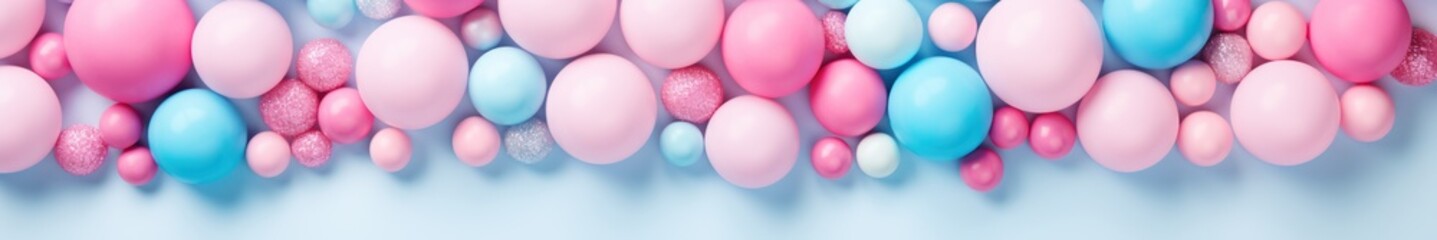 Vibrant Pink and Blue Spheres Abstract Background. 3D Rendered Geometric Shapes for Design